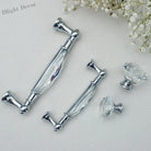Luxury Gold Chrome Cabinet Handles – Modern Zinc Alloy and Crystal Glass Drawer Knobs for Wardrobes and Dressers Handles
