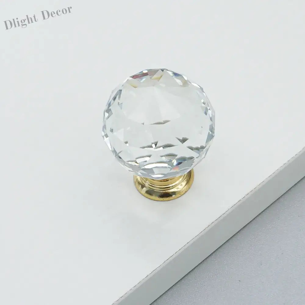 Luxury Gold Chrome Cabinet Handles – Modern Zinc Alloy and Crystal Glass Drawer Knobs for Wardrobes and Dressers large