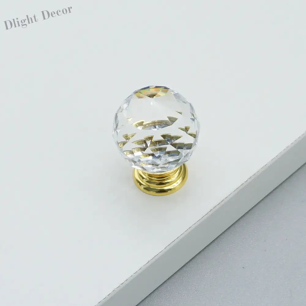 Luxury Gold Chrome Cabinet Handles – Modern Zinc Alloy and Crystal Glass Drawer Knobs for Wardrobes and Dressers small
