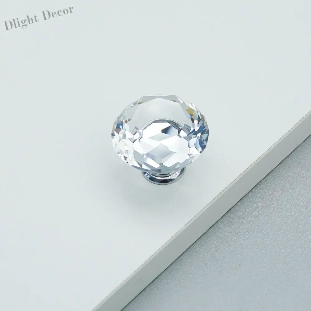 Luxury Gold Chrome Cabinet Handles – Modern Zinc Alloy and Crystal Glass Drawer Knobs for Wardrobes and Dressers small