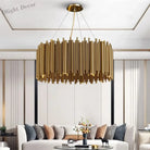 Luxury Gold Led Chandelier For Living Room - Round Hanging Lamp With Modern Creative Design