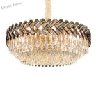 Luxury Living Room Crystal Chandelier - Elegance In Round Gold Design With Led Illumination