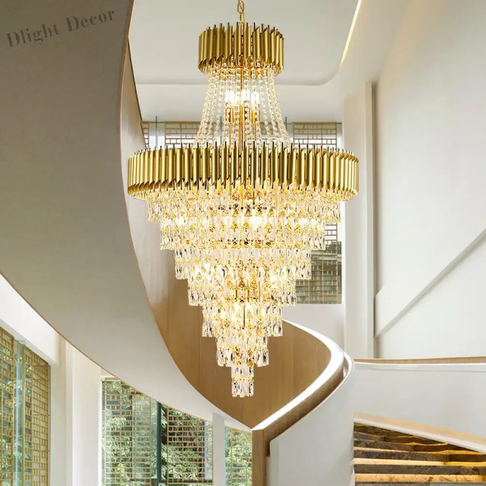 Luxury Modern Chandelier For Living Room - Elegant Gold Decor Staircases Hallways And Spirited