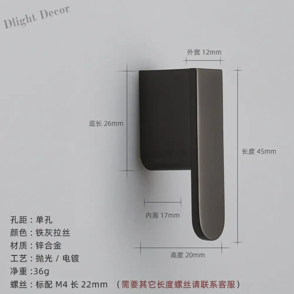 Luxury Zinc Alloy Cabinet Handles - Modern Drawer Pulls for Wardrobes Closets and Furniture Gray drawing Handles