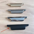 Luxury Zinc Alloy Curved Cabinet Handles - Modern Drawer Pulls for Wardrobes and Shoe Cabinets Black 128mm Handles