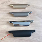 Luxury Zinc Alloy Curved Cabinet Handles - Modern Drawer Pulls for Wardrobes and Shoe Cabinets Black 96mm Handles