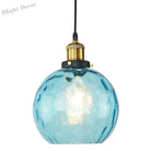 Lyla Industrial Pendant: Blue Glass & Vintage Charm