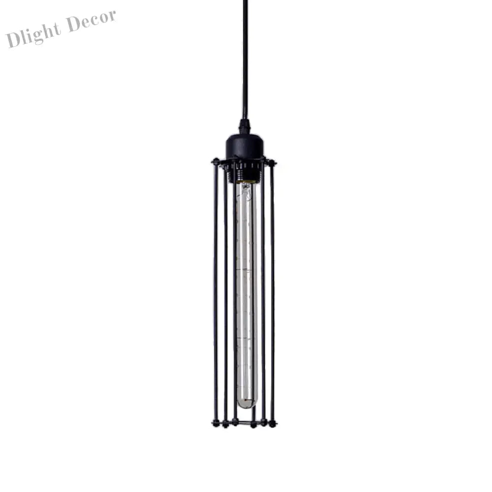 Madelyn - Black Industrial Tube Pendant Light