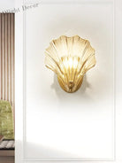 Madison - Fancy Modern Glass Shell Lampshade Indoor Bathroom Waterproof Next Wall Lamp Led Brass