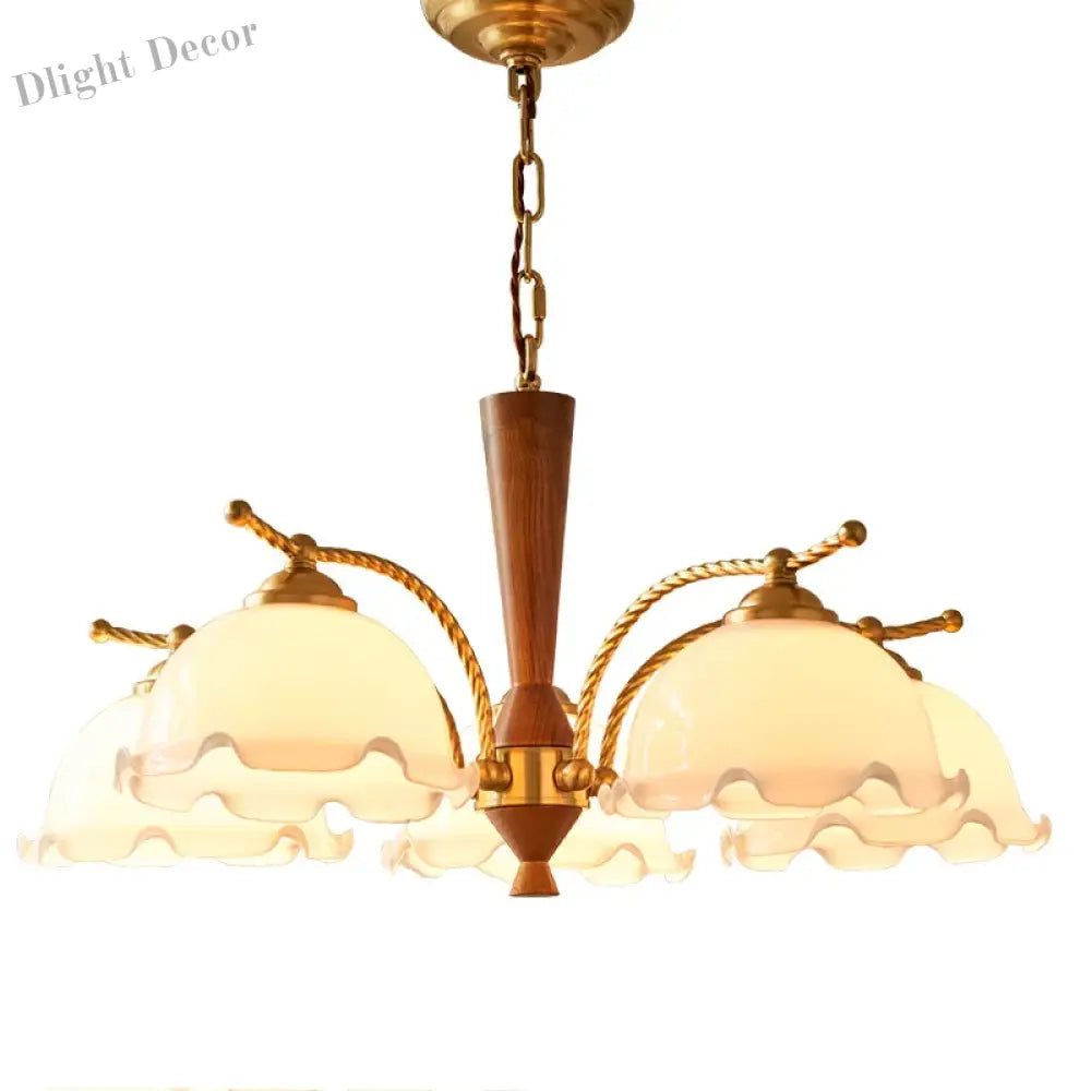 Medieval Vintage Solid Wood Chandelier - Warm And Romantic Lighting For Living Dining Rooms