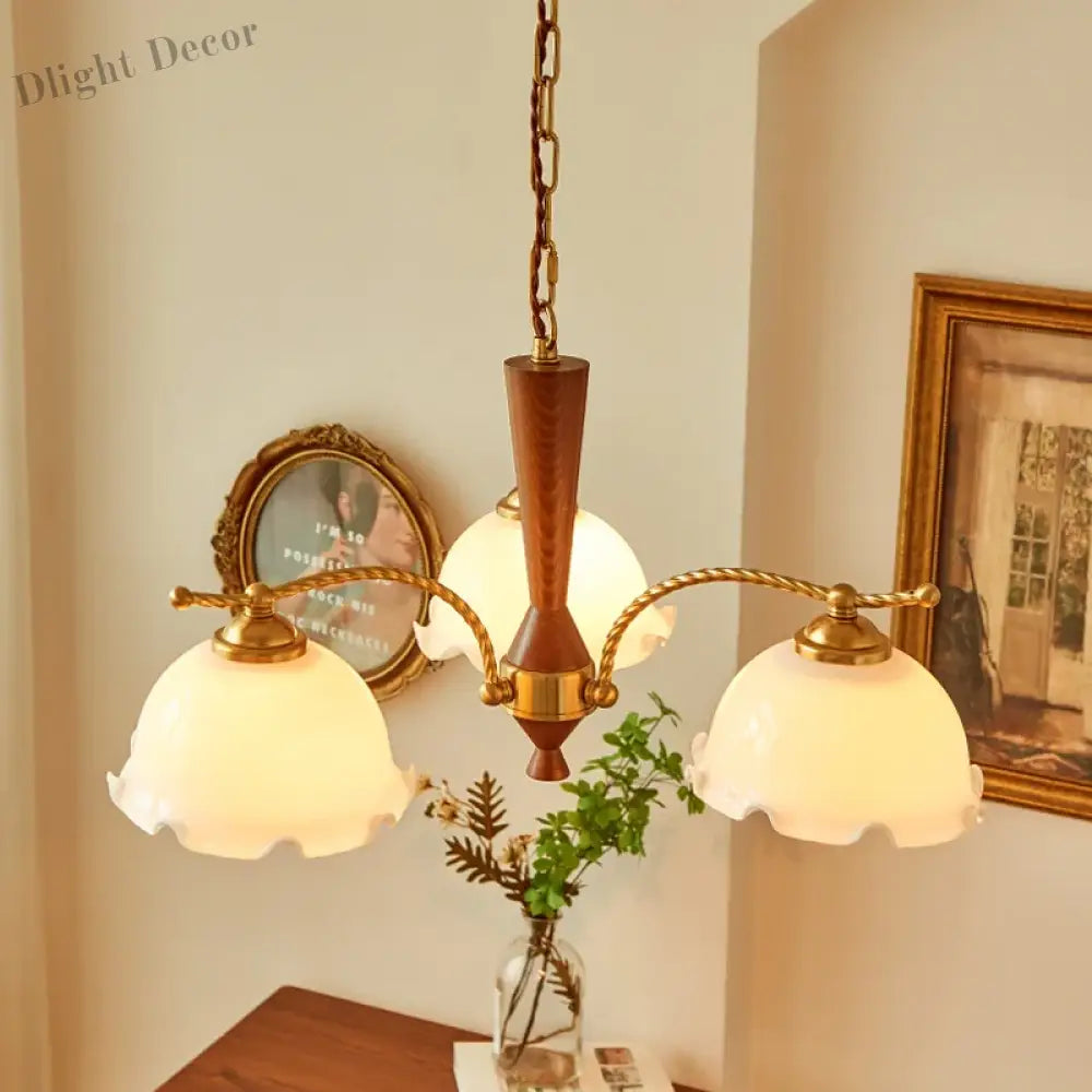 Medieval Vintage Solid Wood Chandelier - Warm And Romantic Lighting For Living Dining Rooms