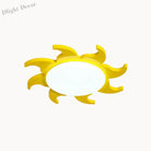 Mia Yellow Cartoon Sun Nursery Ceiling Light With Led Flush Mount