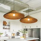 Minimalist Rattan Dou Pendant Light - Hand - Knitted Elegance For Dining Living And Kitchen Spaces