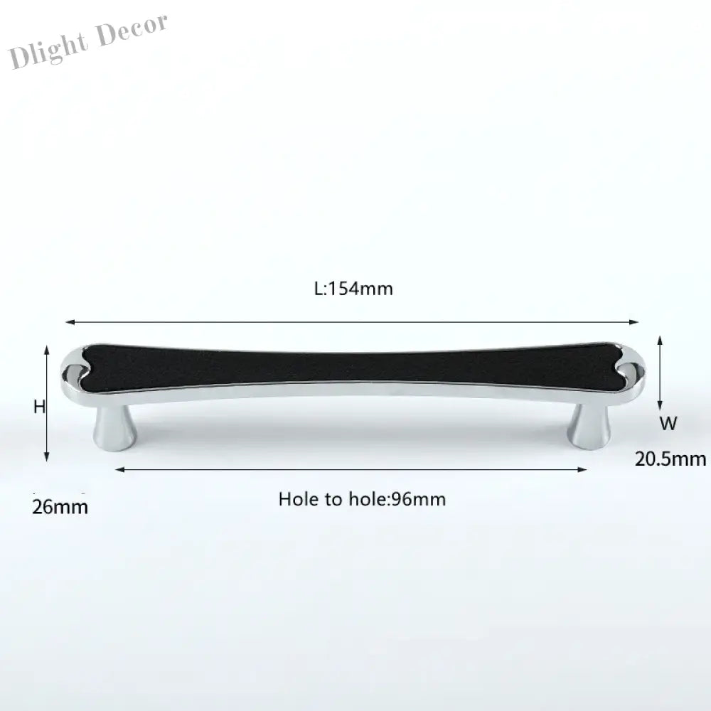 Modern Black and Red Leather Cabinet Handle – Sleek Zinc Alloy Drawer Pulls for Wardrobes and Cupboards (96mm/128mm)