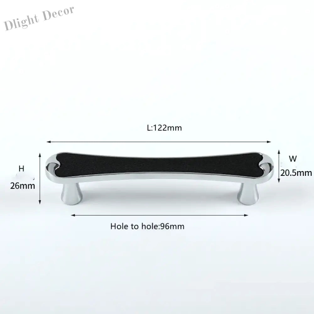 Modern Black and Red Leather Cabinet Handle – Sleek Zinc Alloy Drawer Pulls for Wardrobes and Cupboards (96mm/128mm)