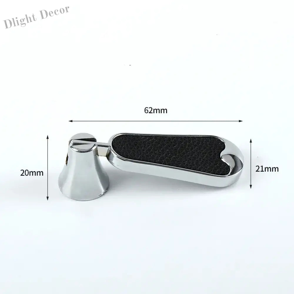 Modern Black and Red Leather Cabinet Handle – Sleek Zinc Alloy Drawer Pulls for Wardrobes and Cupboards (96mm/128mm)