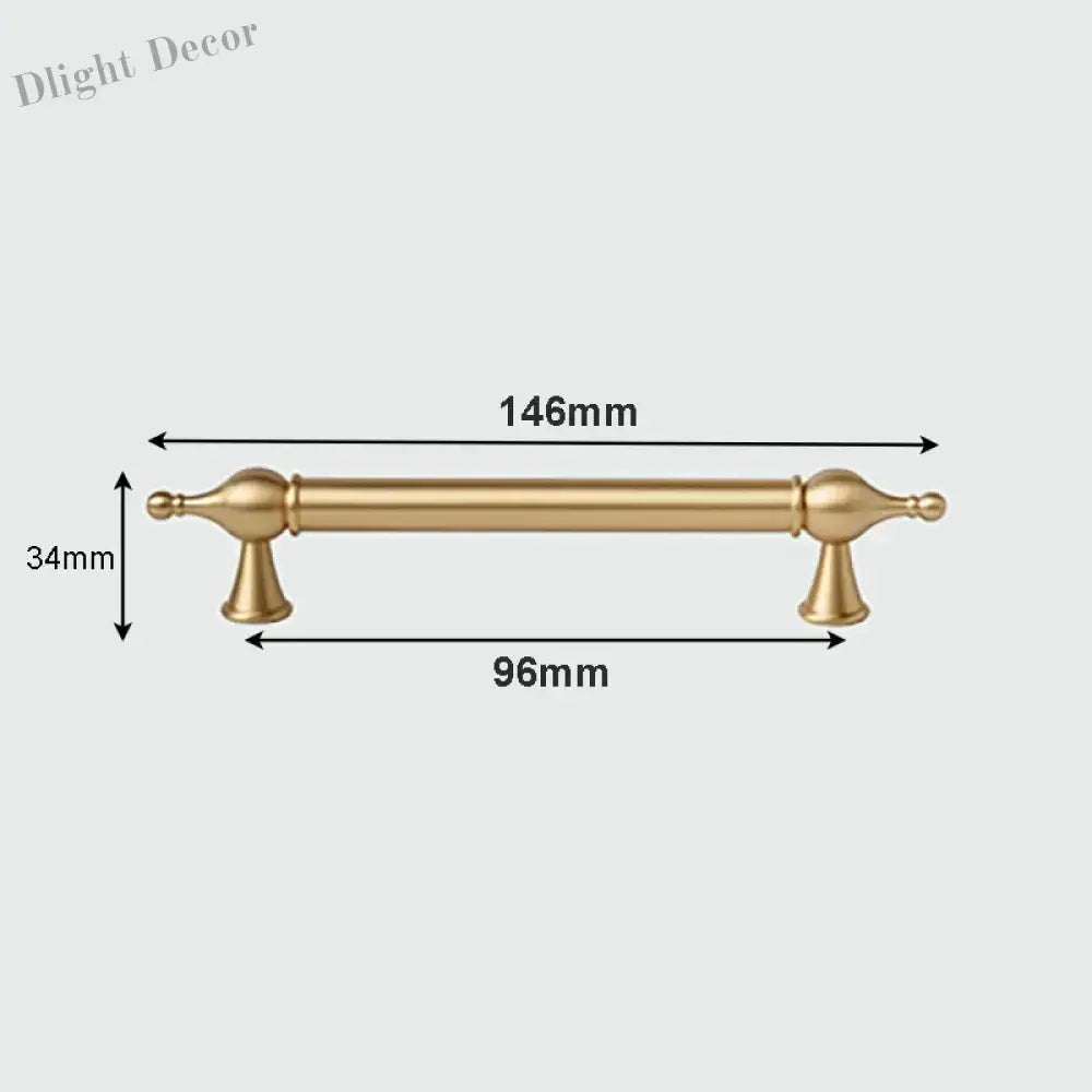Modern Brass Cabinet Handles – Brushed Gold Bar Knobs for Furniture (60mm-368mm) 2026-146 Handles