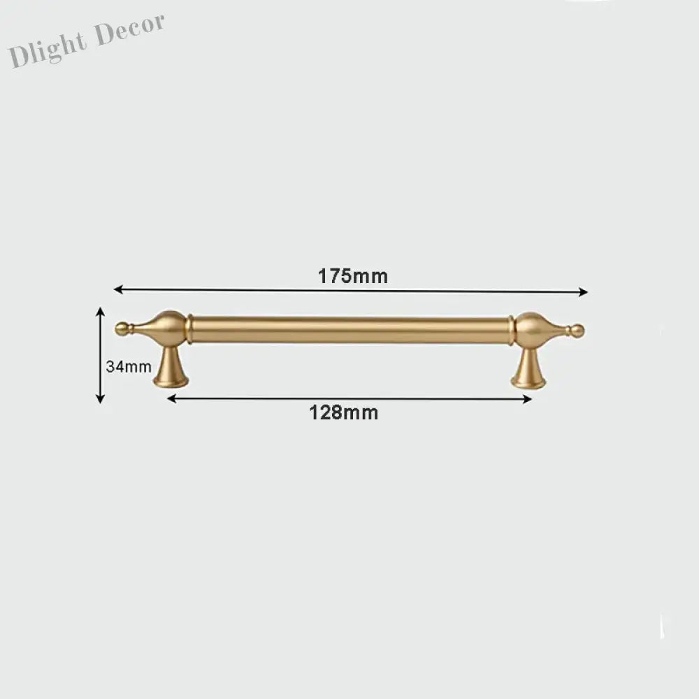 Modern Brass Cabinet Handles – Brushed Gold Bar Knobs for Furniture (60mm-368mm) 2026-175 Handles