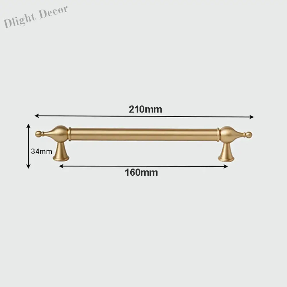 Modern Brass Cabinet Handles – Brushed Gold Bar Knobs for Furniture (60mm-368mm) 2026-210 Handles