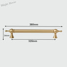 Modern Brass Cabinet Handles – Brushed Gold Bar Knobs for Furniture (60mm-368mm) 2026-368 Handles