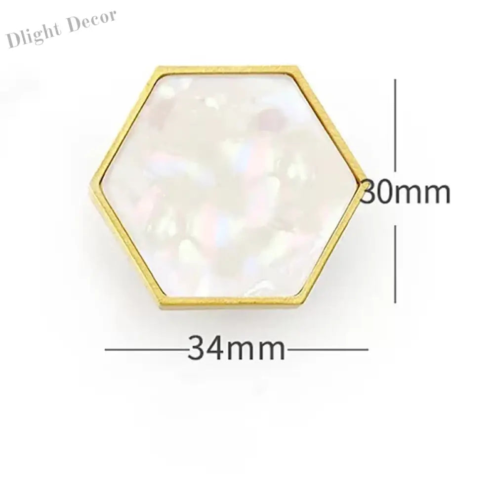 Modern Brass Shell Knobs – Colorful Cabinet Pulls for Wardrobes Dressers and Cupboards white 34mm knob