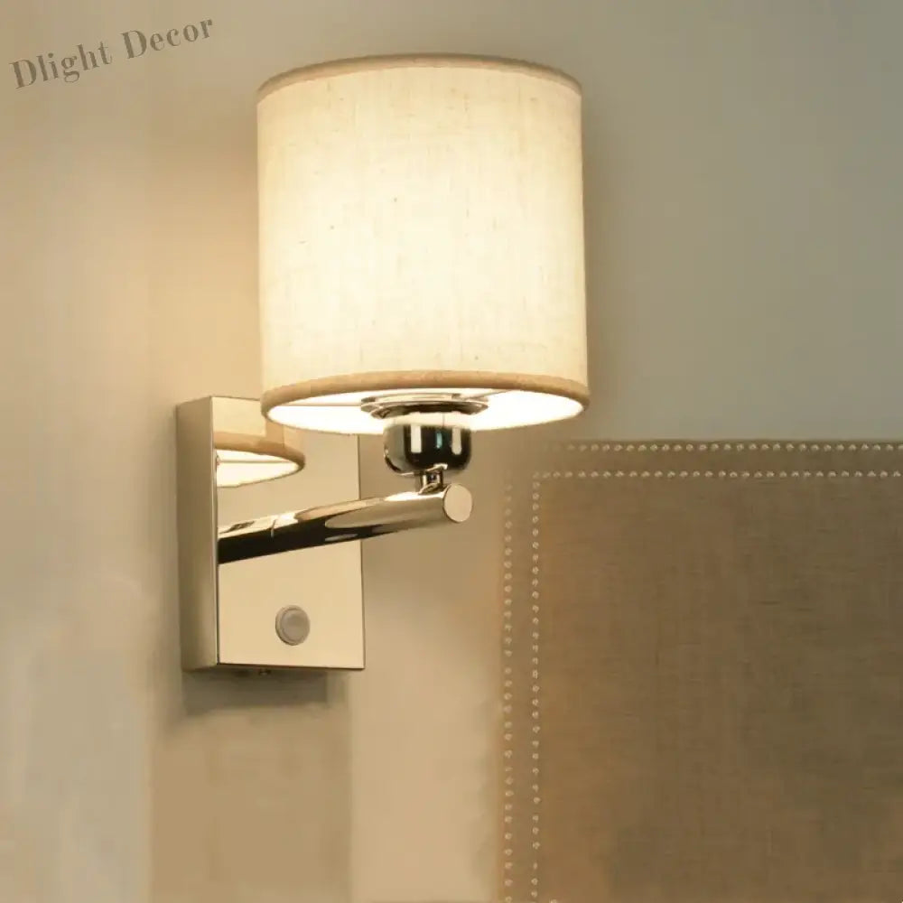 Modern Brief Wall Lamp With Fabric Lampshade - Stylish Led Sconces For Bedroom Bedside And Home