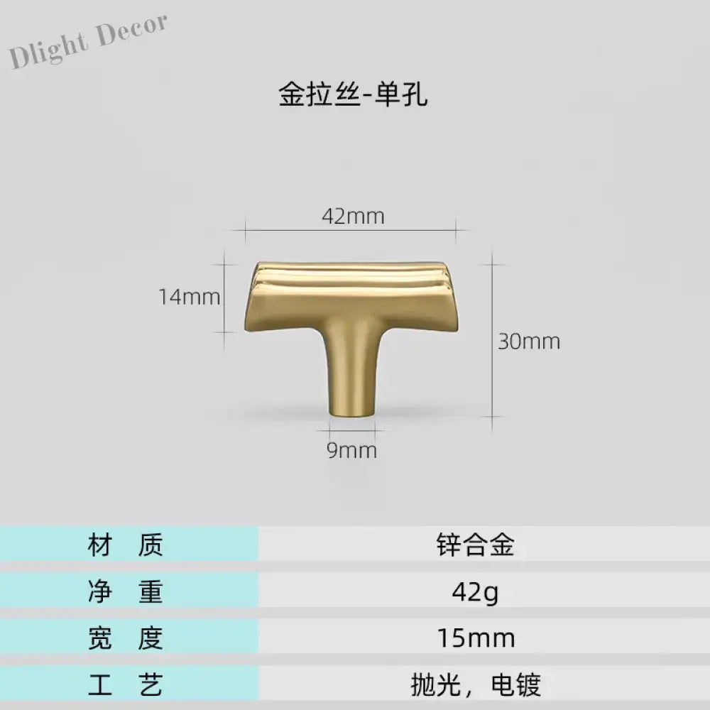Modern Brushed Gold Cabinet Handles - Zinc Alloy Drawer Pulls for Kitchen and Furniture Gold drawing T Handles