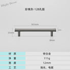 Modern Brushed Gold Cabinet Handles - Zinc Alloy Drawer Pulls for Kitchen and Furniture Pearl Grey 128mm Handles