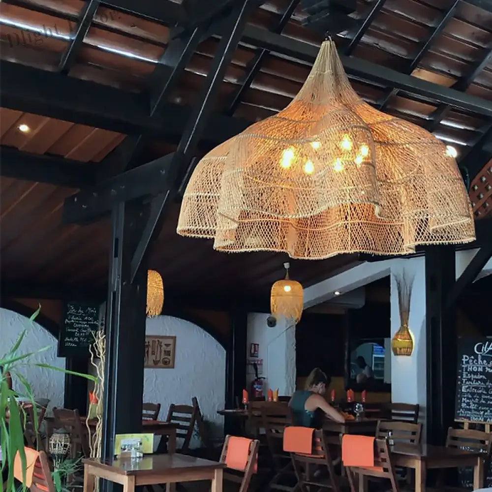 Modern Creative Art Rattan Pendant Lights - Handmade Elegance For Living Rooms Restaurants And