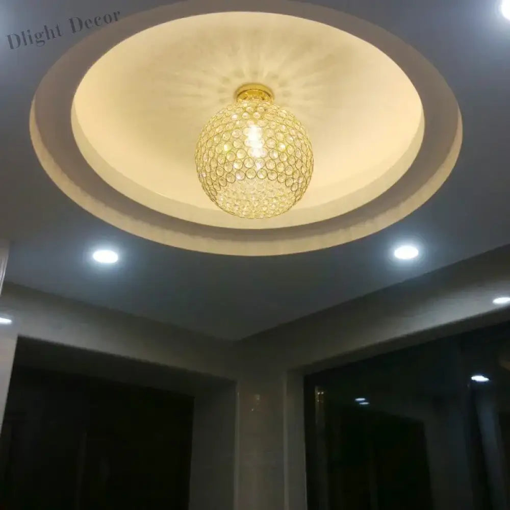 Modern Crystal Ball Ceiling Lamp - Elegantly Designed Home Decor For Bedrooms Passages Silver/Gold