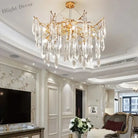 Modern Crystal Chandeliers - Luxury Living And Dining Room Lighting With Bar Design Featuring