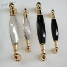 Modern Crystal Glass Drawer Handles – Gold and Black Cabinet Pulls for Dressers and Cupboards (96mm/128mm) Handles