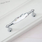 Modern Crystal Glass Drawer Handles – Gold and Black Cabinet Pulls for Dressers and Cupboards (96mm/128mm) Silver