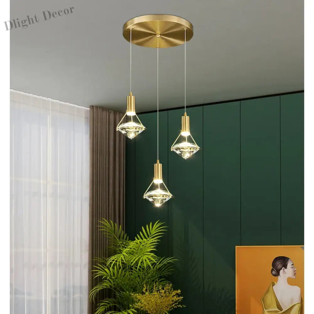 Modern Crystal Led Pendant Lights - Elegant Hanging Chandeliers For Living Rooms Dining Areas