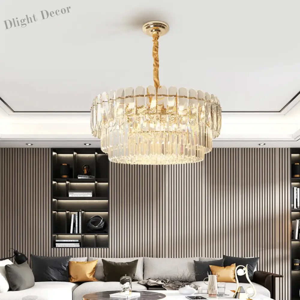 Modern Crystal Led Pendant Lights - Gold Elegance For Living Rooms Kitchens Dining And Bedrooms In