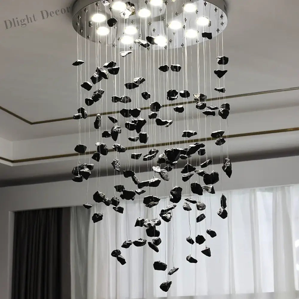 Modern Crystal Stone Chandelier - Led Home Decor Lighting Fixture With Creative Design Colorful