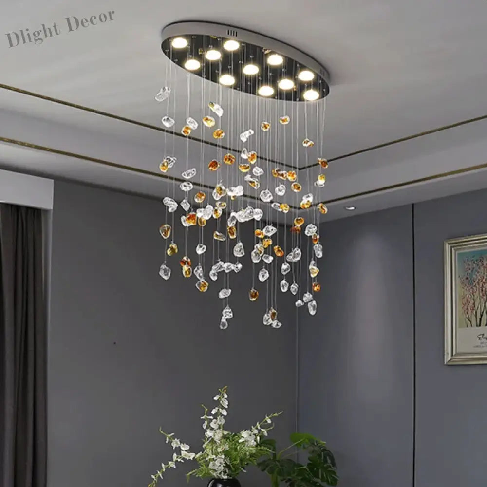 Modern Crystal Stone Chandelier - Led Home Decor Lighting Fixture With Creative Design Colorful