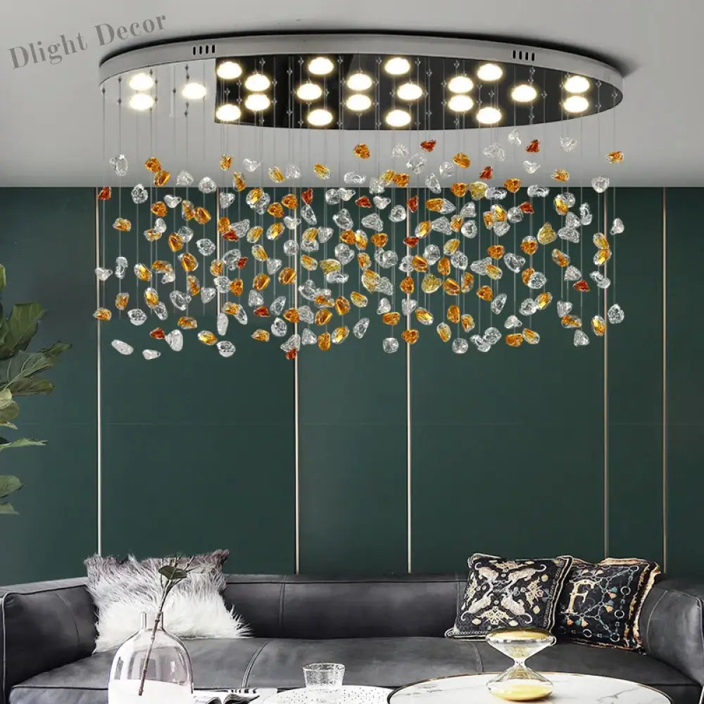 Modern Crystal Stone Chandelier - Led Home Decor Lighting Fixture With Creative Design Colorful