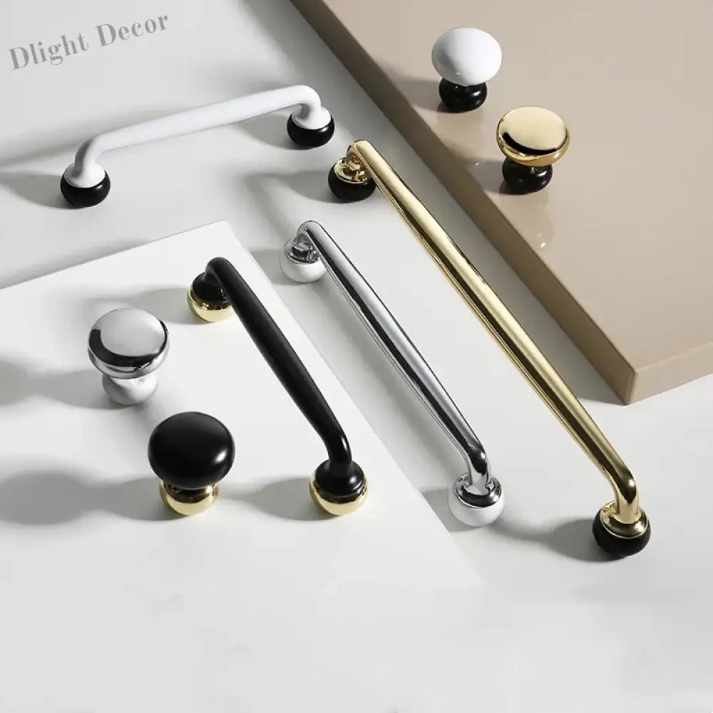 Modern Double-Color Cabinet Handles - Zinc Alloy Drawer Pulls for Cupboards and Furniture Handles