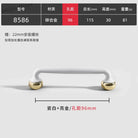 Modern Double-Color Cabinet Handles - Zinc Alloy Drawer Pulls for Cupboards and Furniture White gold 96mm Handles