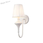 Modern Elegant White Fabric Shade Wall Lamps - 1 - Light Romantic E14 Socket Bedside Sconce Light