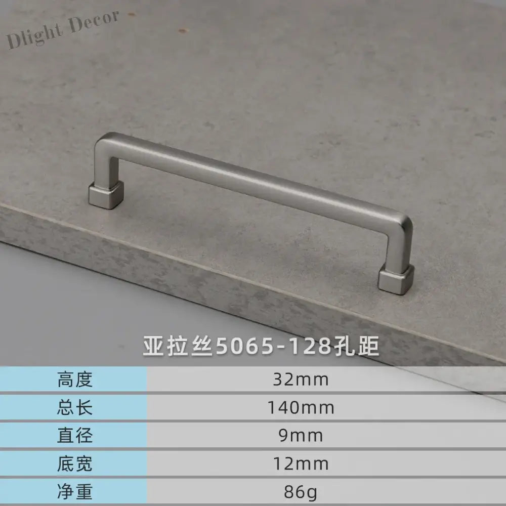 Modern European Gold and Gray Cabinet Handles - Zinc Alloy Drawer Knobs and Door Pulls for Furniture Nickel drawing