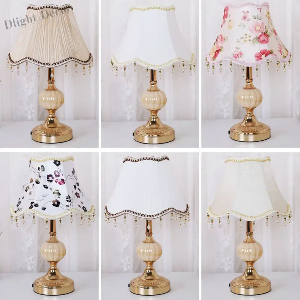 Modern European Vintage Fabric Table Lamp - Stylish Lighting For Bedroom Living Room And More