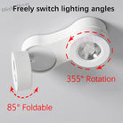 Modern Foldable Rotating Led Ceiling Light - Ultrathin Dimmable Spotlight With Multiple Wattage