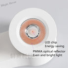 Modern Foldable Rotating Led Ceiling Light - Ultrathin Dimmable Spotlight With Multiple Wattage