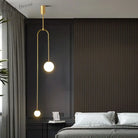 Modern Glass Ball Pendant Light - Led Bedside Hanging Lighting For Nordic Golden Luxury Decor In