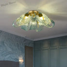 Modern Glass Decorative Ceiling Lights - Light Luxury Design In Yellow Copper And Blue For Bedrooms