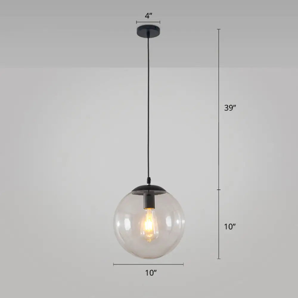 Modern Glass Orb Pendant: Stylish Lighting For Restaurants Black / 10’