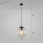 Modern Glass Orb Pendant: Stylish Lighting For Restaurants Black / 10’