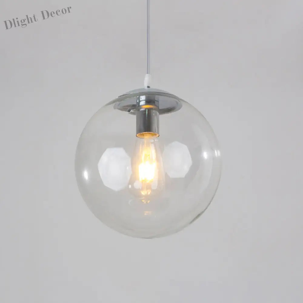 Modern Glass Orb Pendant: Stylish Lighting For Restaurants Clear / 12’